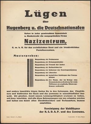 Lügen über Hugenberg u. die Deutschnationalen liefert in jeder gewünschten Gemeinheit. die neugeg...