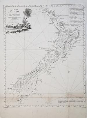 La Nuova Zelanda tracorsa nel 1769 e 1770 dal Cook commandante dell' Endeavour Vascello di S.M.Br...