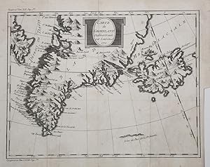 Carte du Groenland Dressè et Gravèe par Laurent 1770