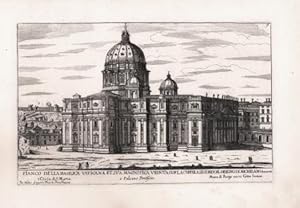 Fianco della Basilica Vaticana et sua magnifica veduta con la cuppola secondo il disegno di Miche...