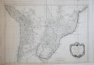 Carte qui represente la Partie Meridionale du Bresil et du Perou, Le Chili Septentrional, et le P...