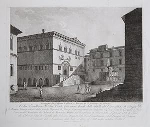 Prospetto del Palazzo Publico, e Piazza di S. Lorenzo in Perugia