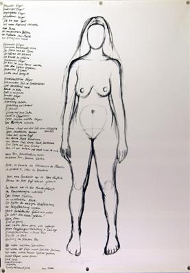 Plakat - Anne Cuneo - Bekannter Körper, feindseliger Körper. Siebdruck.