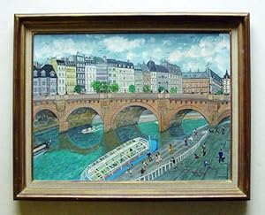 Le Pont neuf. Öl auf Leinwand.