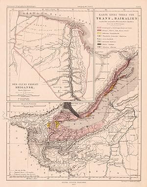 Der Uluss (Chant) Shigansk. Nach Chitrov. - Gez. von A. Petermann - Karte eines Theils von Trans-...