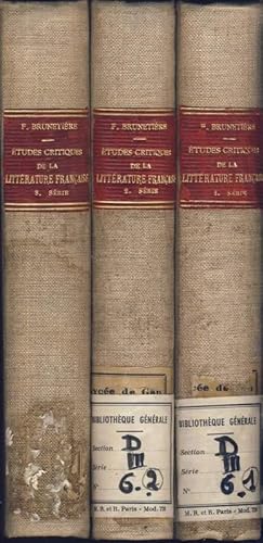 Etudes critiques sur l'histoire de la littérature française. Première, deuxième et troisième série