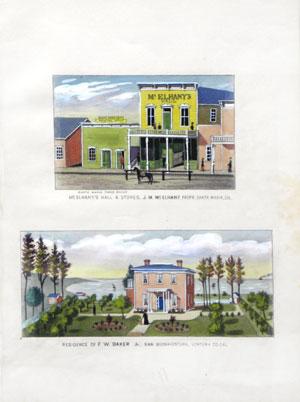 McElhany?s Hall & Stores, J.M. McElhany Propr. Santa Maria, Cal./Residence of F.W. Baker Jr., San...