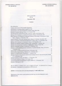 International Council on Archives : Couseil International des Archives; Bulletin, N° 25, December...