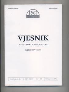 Vjesnik Historijskog Arhiva Rijeka: Bd. 35-36 / 1994.