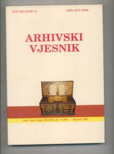 Arhivski Vjesnik (Archiv- Zeitung) Bd. 36 / 1993.