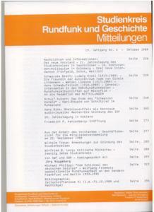 Studienkreis Rundfunk und Geschichte : Mitteilungen; 17 Jg (1991)., Nr. 4.