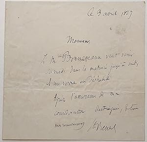 Short Autographed Letter Signed in French