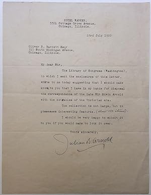 Typed Letter Signed to a noted book and autograph dealer