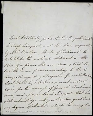 Autograph Letter written to to Lord Liverpool on Parliamentary matters, but particularly pressing...