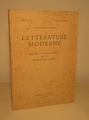 LETTERATURE MODERNE - RIVISTA DI VARIA UMANITA' - UNIVERSITA' BOCCONI - ANNO III - N. 2 MARZO APR...