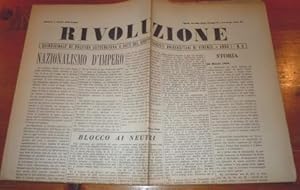 RIVOLUZIONE - QUINDICINALE DI POLITICA LETTERATURA E ARTE DEI GRUPPI FASCISTI UNIVERSITARI DI FIR...