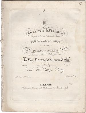 Terzetto ballabile eseguito nel Ducale Teatro di Parma il carnevale del 1836 composto ridotto per...