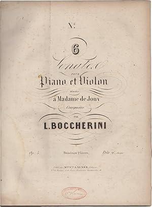 6 Sonates pour Piano et Violon dédiées à Madame de Jouy. Op. 5 [solo la parte del Pianoforte]