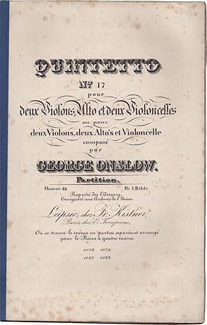 Quintetto N° 17 pour deux Violons, Alto et deux Violoncelles ou pour deux Violons, deux Alto?s et...