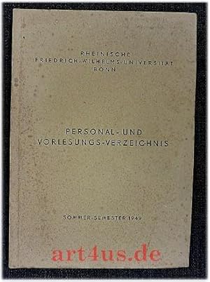 Personal- und Vorlesungs-Verzeichnis : Sommer-Semester 1949