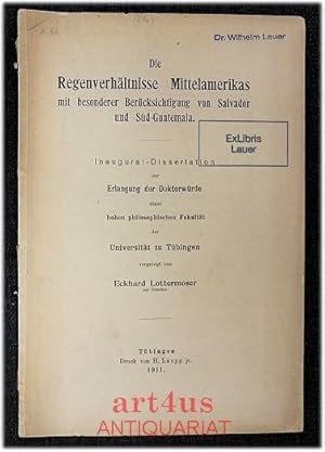 Die Regenverhältnisse Mittelamerikas mit besonderer Berücksichtigung von Salvador und Süd-Guatema...