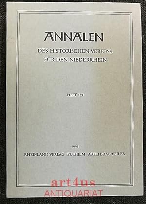 Annalen des historischen Vereins für den Niederrhein insbesondere das alte Erzbistum Köln : Heft ...