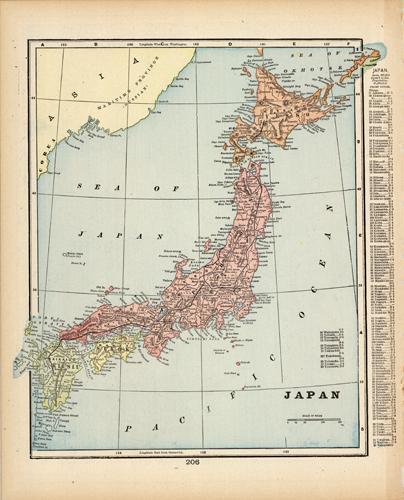 Japan by George F. Cram: (1900) Map | Art Source International Inc.