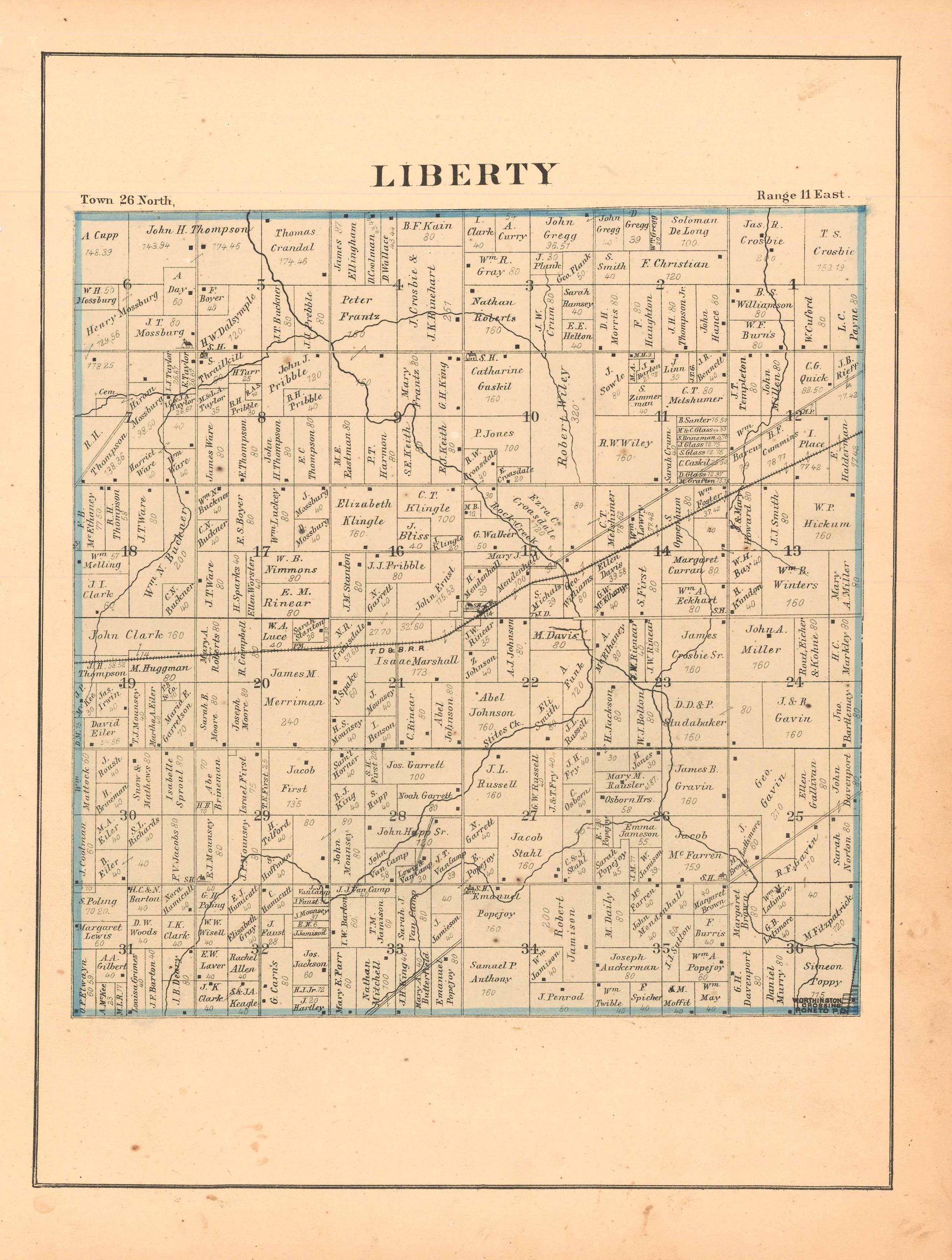 Liberty, Indiana (1881) Map Art Source International Inc.