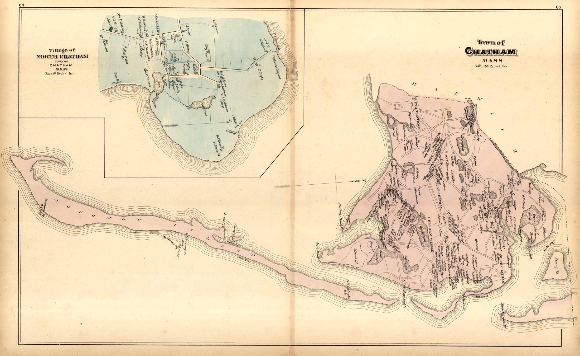 Walker's 1880 Map of Village of North Chatham... Barnebys