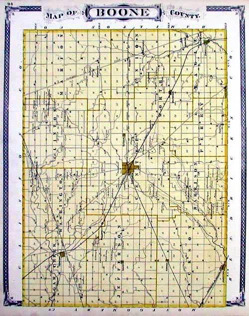 Map of Boone County, Indiana (1876) Map Art Source International Inc.