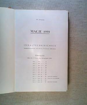 Magie. Zeitschrift des magischen Zirkels von Deutschland. 39. Jahrgang 1959. 12 Hefte.