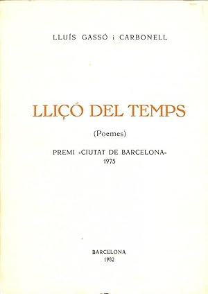 LLIÇÓ DEL TEMPS (POEMES) DEDICAT PER L'AUTOR.