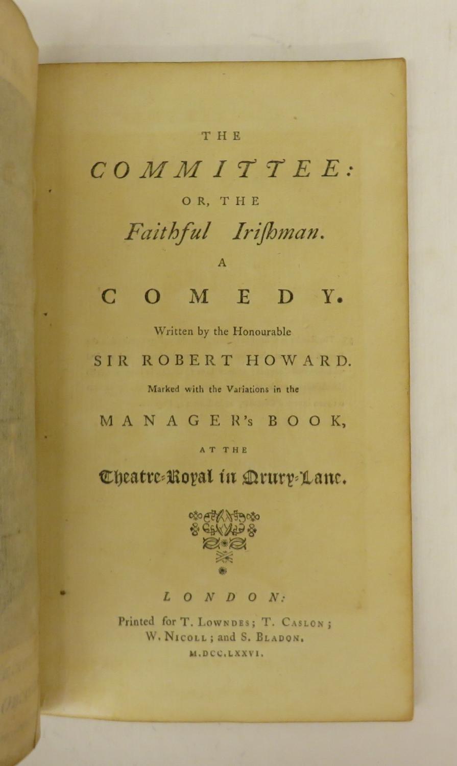 The Committee: Or, The Faithful Irishman. A Comedy - HOWARD, Sir Robert