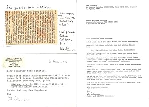 Schriftsteller (1934-1984; Georg-Büchner-Preis 1971): Konvolut aus vier Teilen: 1 eigenh. Postkar...