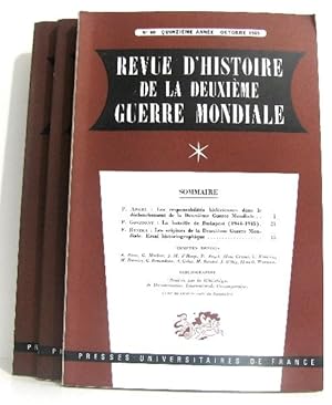 Revue d'histoire de la deuxième guerre mondiale. N°57-58-60