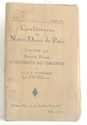 Conférences de notre dame de paris