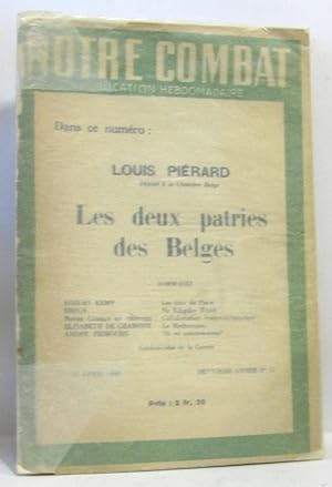 Les deux parties des Belges - Notre combat 12 avril 1940 (deuxième année, hebdomadaire)