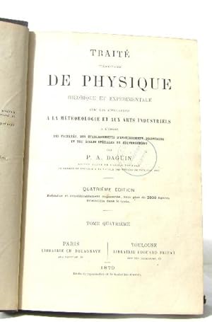 Traité élémentaire de physique théorique et expérimentale avec les applications à la météorologie...