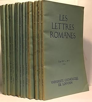 Les lettres romanes - 15 numéros: Tome X N°1-2-3 (1956) - Tome XII N°1-2-3-4 (1958) - Tome XIII N...