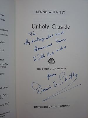 Unholy Crusade ~ SIGNED by the author + letter to Hammond Innes