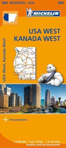 Michelin USA West, Kanada West: Straßen- und Tourismuskarte 1:2.400.000 (MICHELIN Regionalkarten)