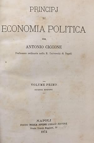 Principj di economia politica. Seconda edizione.