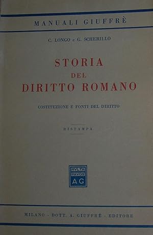 Storia del diritto romano. Costituzione e fonti del diritto.