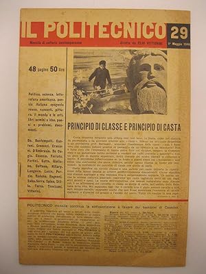 Il Politecnico. Mensile di cultura contemporanea. N. 29. 1 Maggio 1946. Diretto da Elio Vittorini