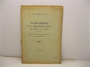 La tesi vichiana di un antico primato italiano nel Platone di V. Cuoco. Contributo alla storia de...