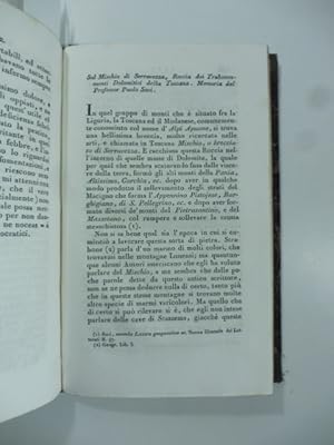 Sul mischio di Serravezza, roccia dei Traboccamenti dolomitici della Toscana. P. Savi. Segue: Ana...