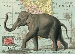 Cavallini & Co. Vintage Elephant Decorative Decoupage Poster Wrapping Paper Sheet