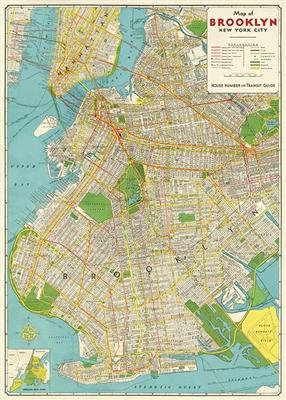 Cavallini & Co. Brooklyn Map Decorative Paper Sheet 20" x 28"