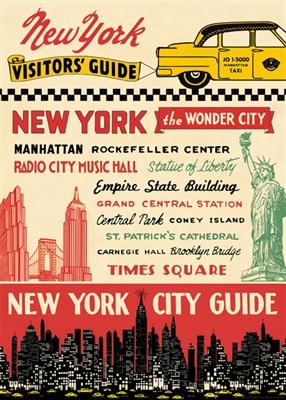 Cavallini & Co. NYC Visitors Guide Poster Wrapping Paper Sheet