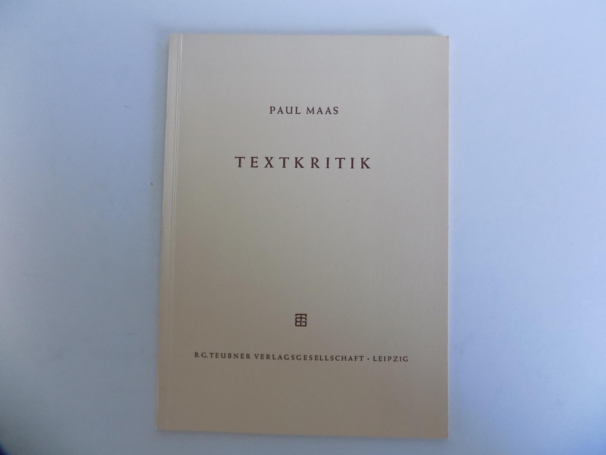 PAUL MAAS TEXTKRITIK EBOOK PAUL MAAS TEXTKRITIK EBOOK